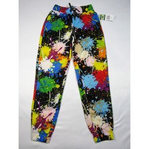 Fresh Prints Of Bel Air Mens Paint Splatter Jogger Pants Black Multi Size Small
